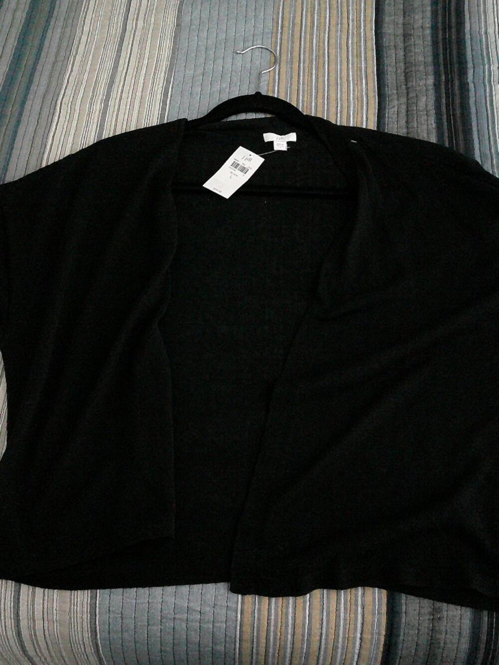 J. Jill black short sleeved  cover up for dresses and evening  Size Large NWT